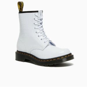 Dr. Martens 1460 Patent Croc-Embossed Leather Boots ‘White’ 26855100